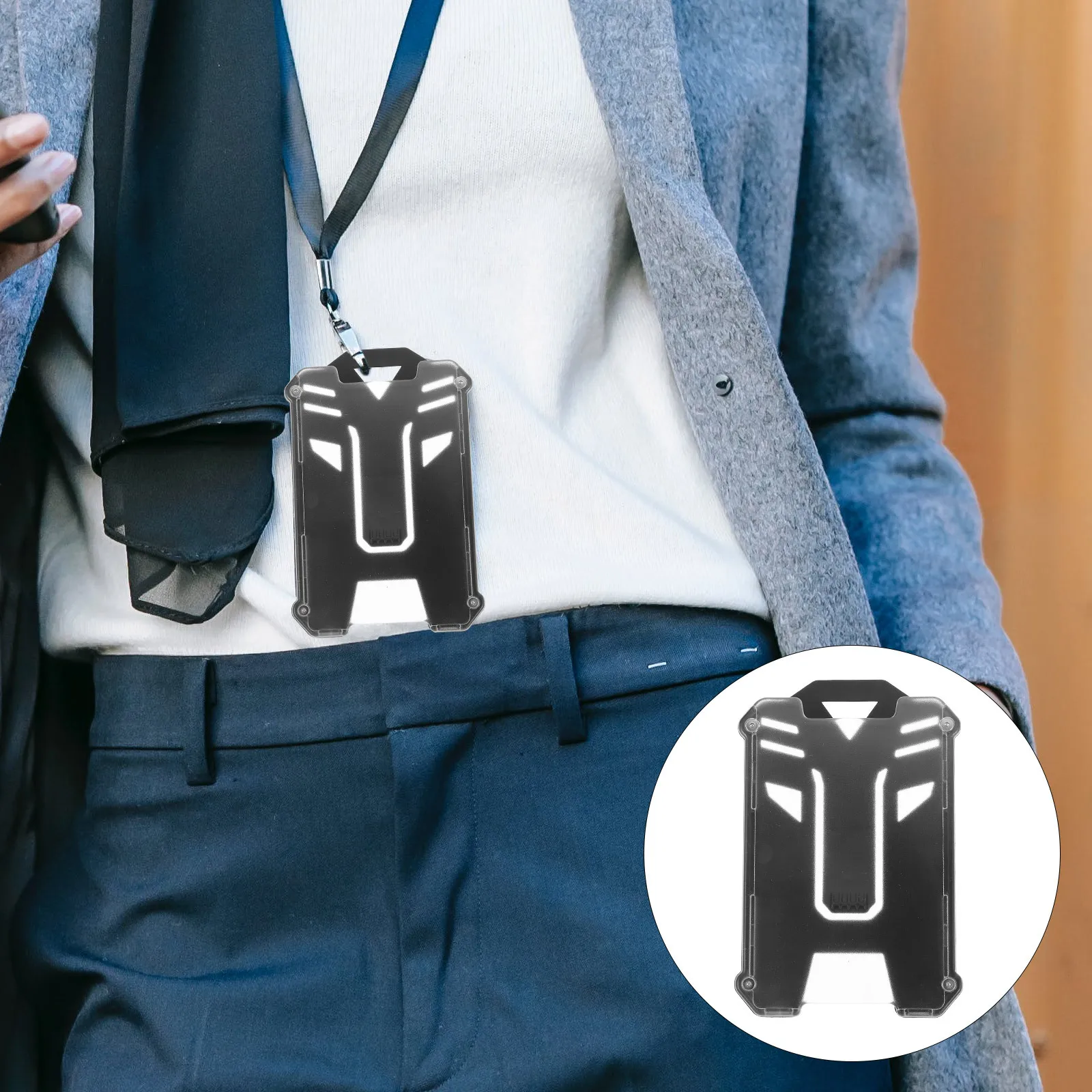 2 قطعة بطاقة كم معرف شارة حامل عمودي اسم حامل العلامة مقاوم للماء المحمولة بطاقات العمل غطاء لمكتب المدرسة ممرضة #1