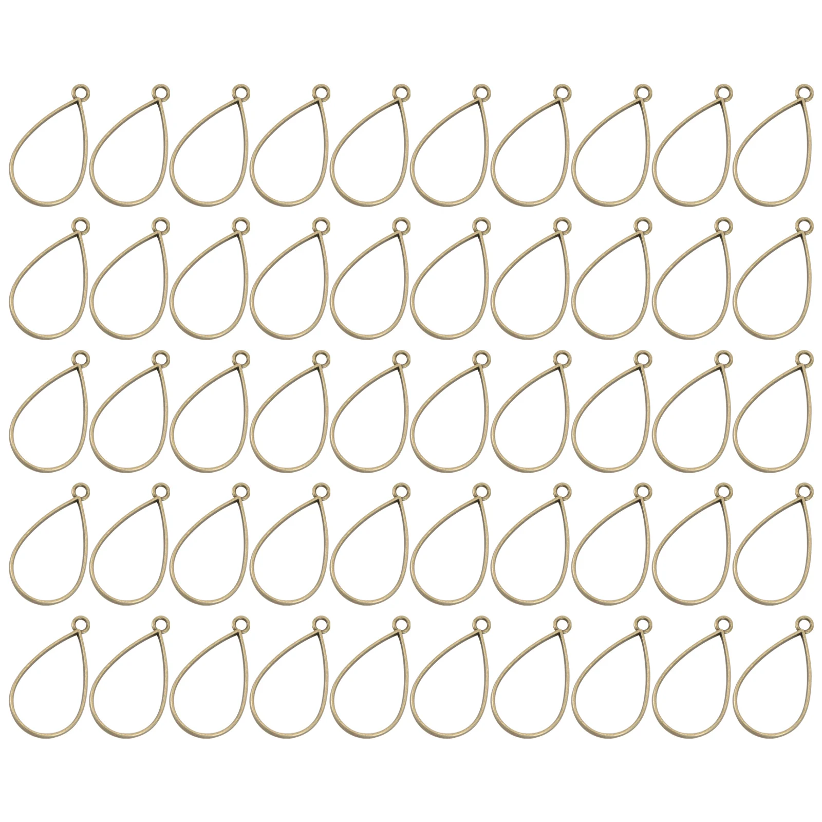 

50pcs Water Drop Pendant Accessories Zinc Alloy Creative DIY Frames for Necklace Bracelet Earrings Collocation Hanging Ornament