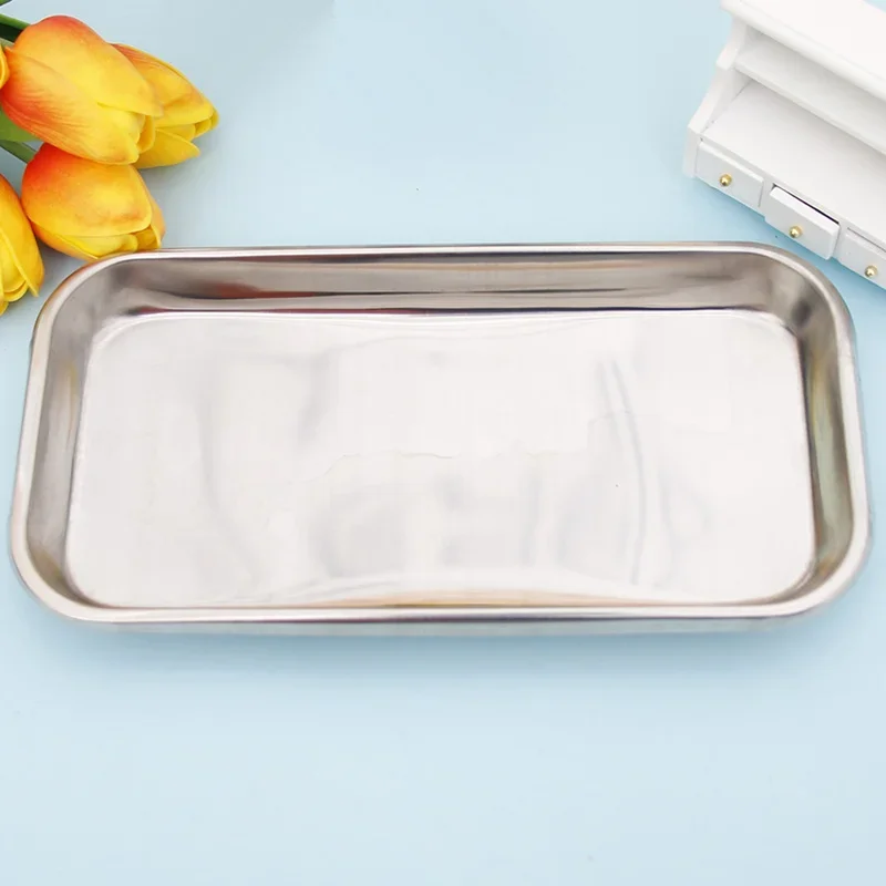 1PC Edelstahl Kosmetische Ablage Tattoo Ausrüstung Tablett Arzt Chirurgie Dental Tablett Gefälschte Nagel Tablett Werkzeug – Detail 6