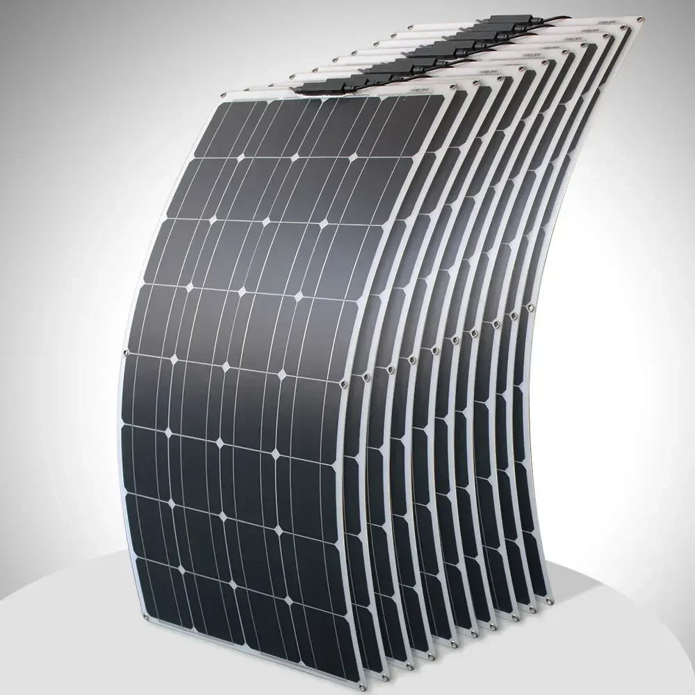 1000w Flexible Solar Panel 12v 24v Panel Solar 100w Monocrystalline Battery Charger for Rv Electric Car Camping Yacht