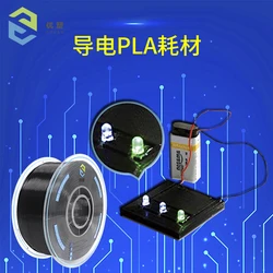 Conductive Pla Tpu 3D Printer Filament Black 1.75mm Special Materials FDM Consumables 0.5KG 1KG