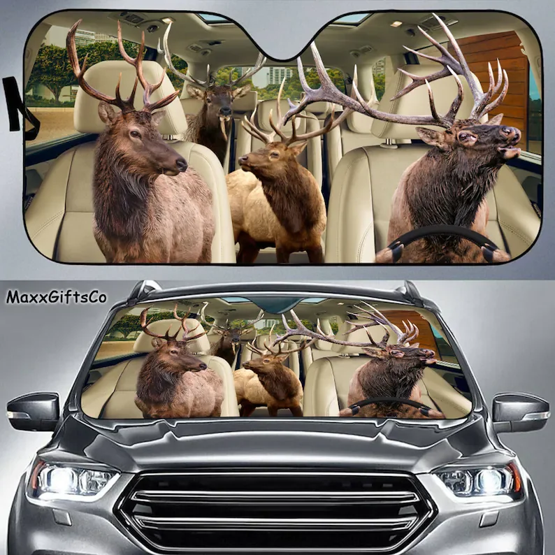 

Elk Hunting Car Sun Shade, Elk Hunting Windshield, Family Sunshade, Elk Hunting Car Accessories, Car Decoration, Gift For Dad, M