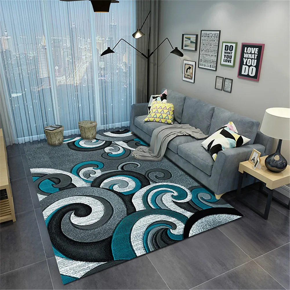 Geometric retro decorative carpet corridor balcony kitchen bedroom living room animation waves  rugs for 