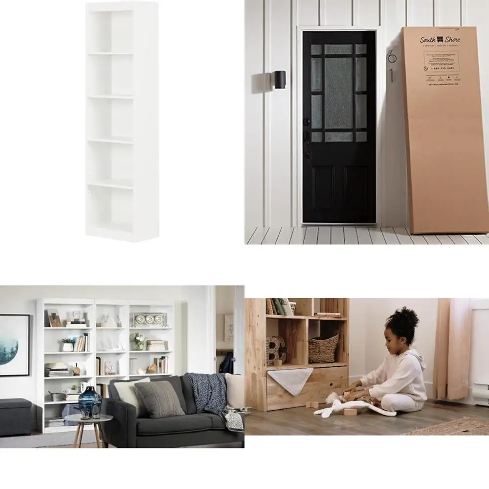 axess 5-shelf narrow bookcase, pure white