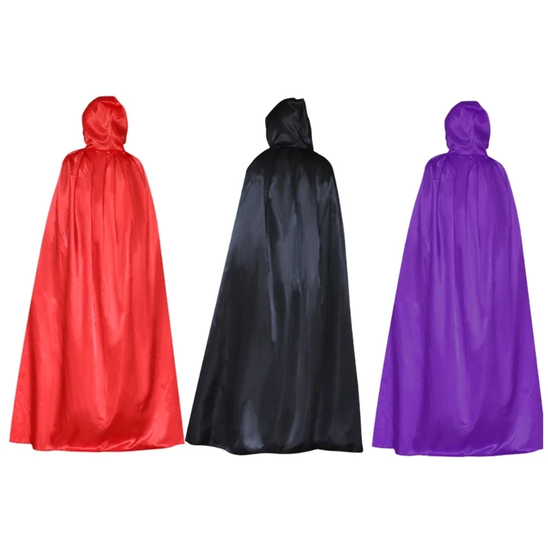 

80cm/120cm/150cm Hooded Cloak Hooded Robe Cloak Witch Devil Vampires Cosplay Fancy Cape for Halloween