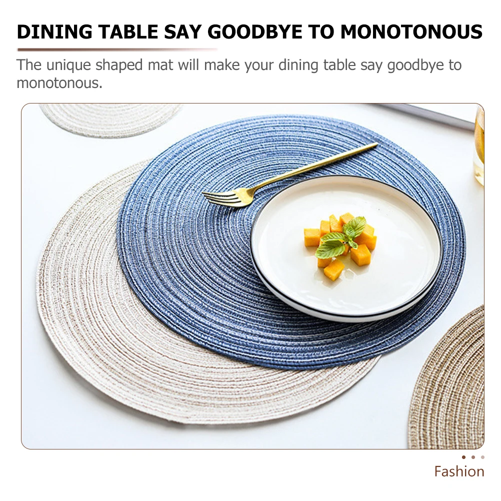 

6 Pcs Placemat Colorful Wedding Table Decor Placemats Round for Dining Tableware