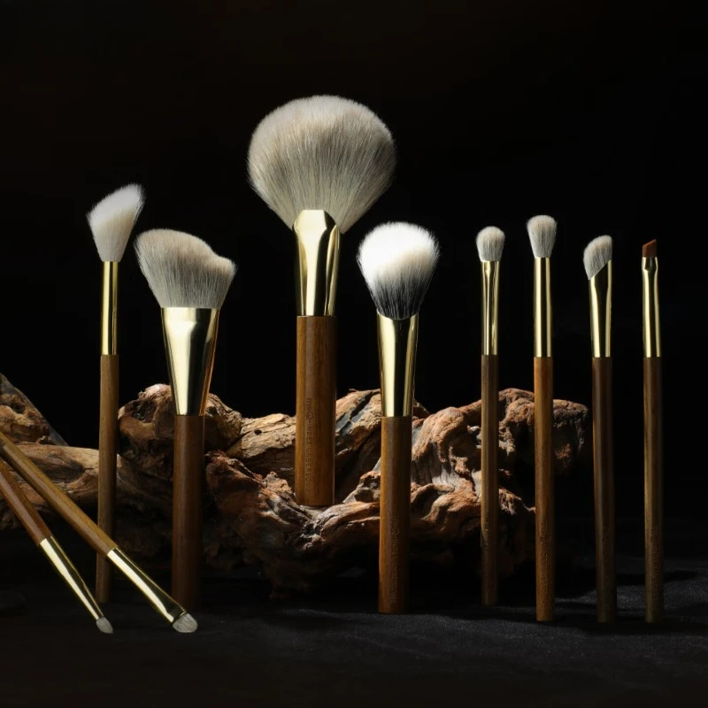 10 snow fox wool professional makeup brush sets, animal hair gift box with high-end high-quality tools