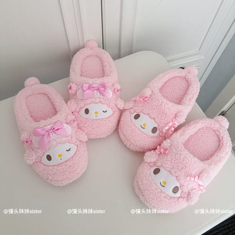 لطيف بلدي الحلو البيانو رقيق النعال المنزل رائعتين أفخم أحذية الملاعب المغطاة دافئ دافئ نوم النعال للفتيات النساء عدم الانزلاق شقة #2