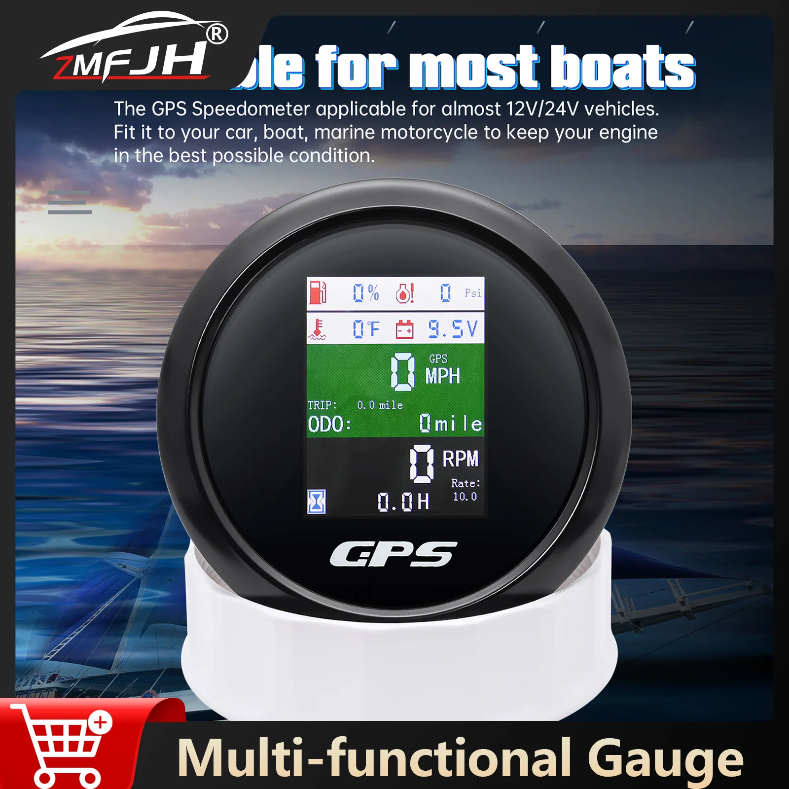 

Многофункциональный прибор 85 мм: GPS-спидометр, тахометр, указатель уровня топлива, температуры воды, давления масла, вольтметр для лодок, автомобилей и грузовиков