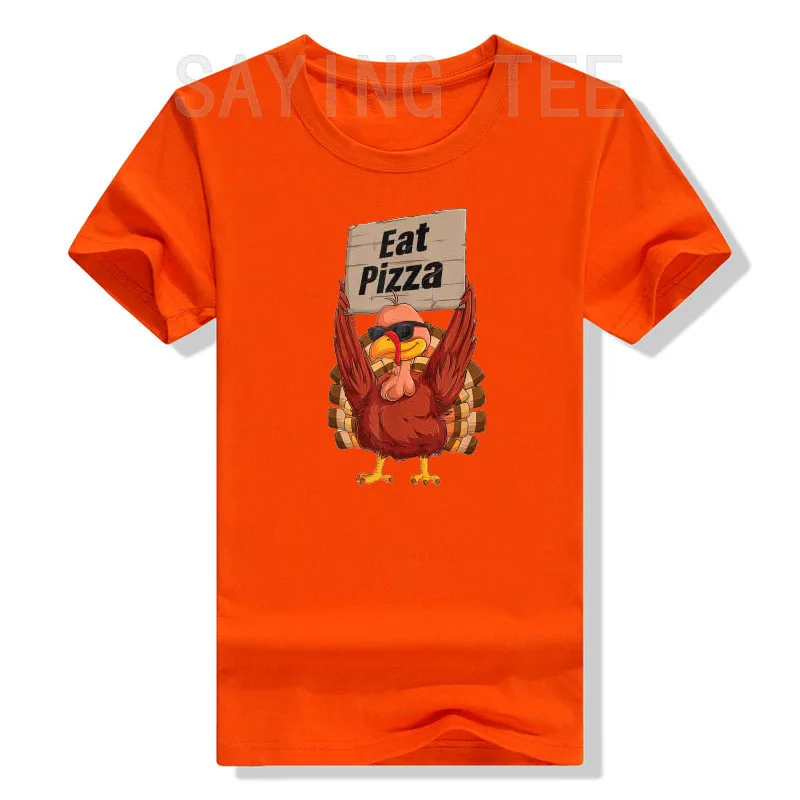 Turkey Eat Pizza Adult Vegan Kids Funny Thanksgiving Gifts T-Shirt Cute Thankful Streetwear Clothes Women Men Graphic Tee Top