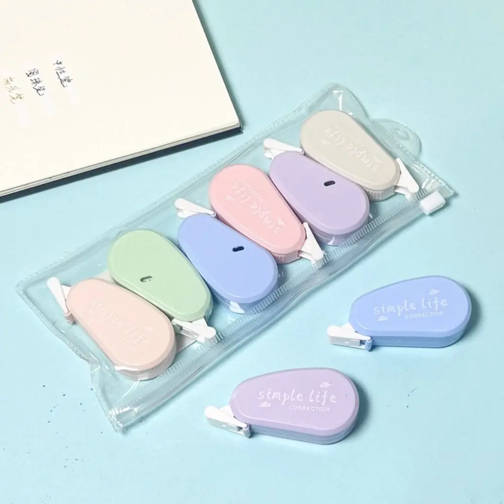 6 unids/pack cintas correctoras simples de Corea cinta de alteración portátil para estudiantes Mini papelería de corrección suministros escolares y de oficina