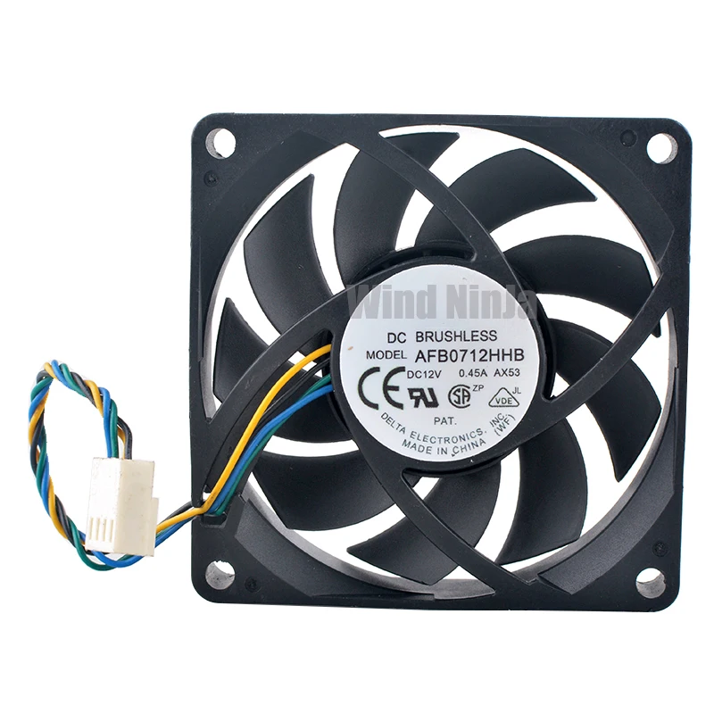 AFB0712HHB 7cm 70mm fan 70x70x15mm DC12V 0.45A 4pin Axial flow fan cooling fan for chassis CPU