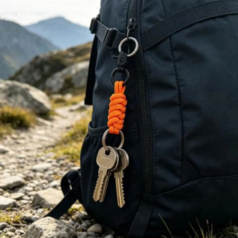 High Quality High Strength Paracord Keychain 5 Styles 155mm Lanyard Rotatable Buckle Emergency Survival Outdoor Tool
