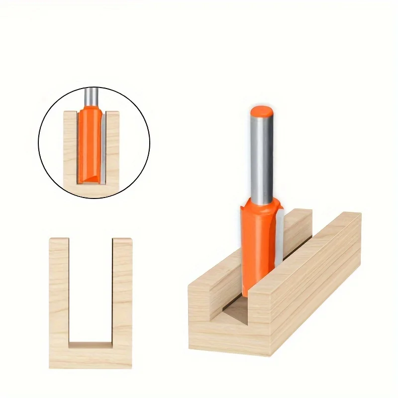  مجموعة لقم توجيه عرقوب 4 قطع 8 مم - لقم الحز ذات الحافة المزدوجة لأعمال النجارة، مثالية للتشذيب والتوجيه بدقة #2
