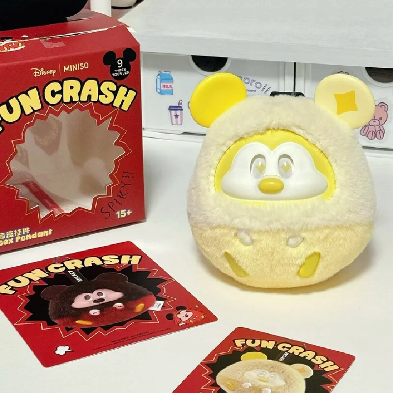Authentic Disney Mickey Fun Collision Series Blind Box Vinyl Doll Cute Backpack Pendant Keychain Kawaii Pendant Fine Gift Toy