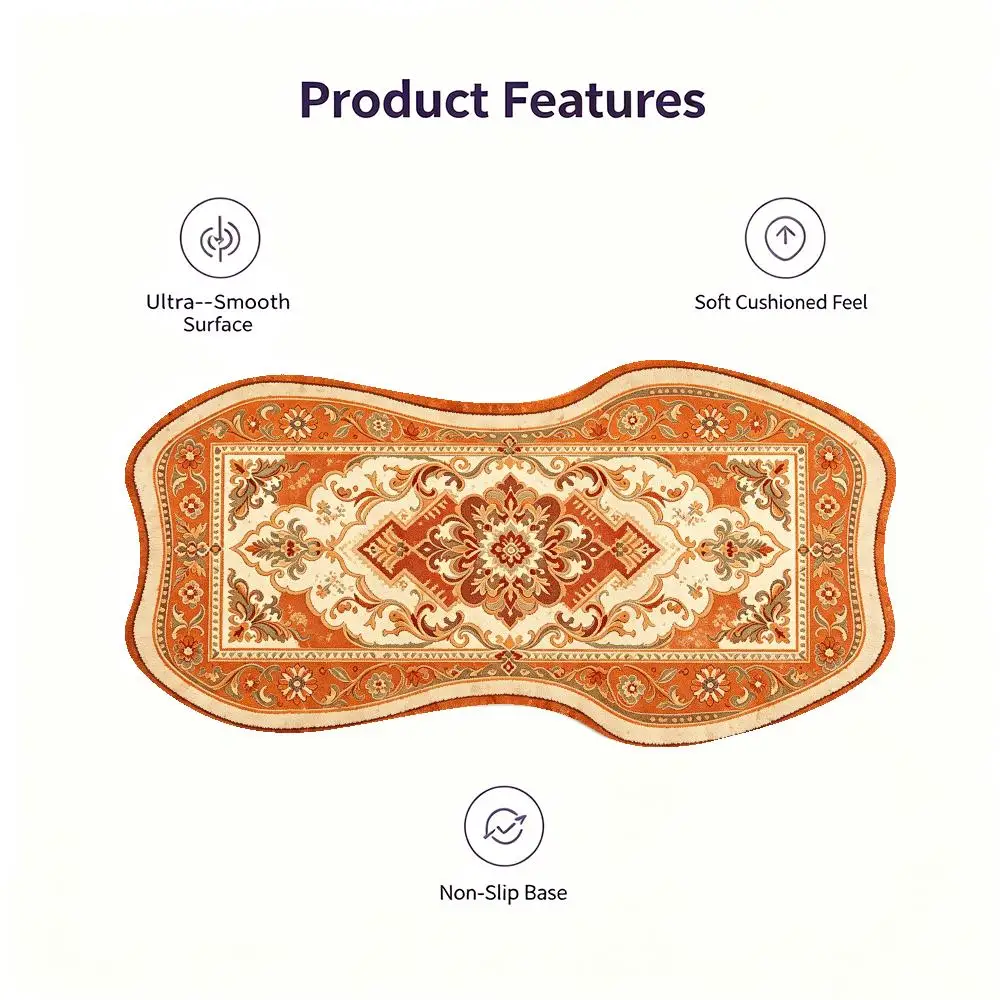 Dark Brown Vintage Carpet Desk Mat Large Size Smooth Glide For Study Room Decor Creative Special Shaped