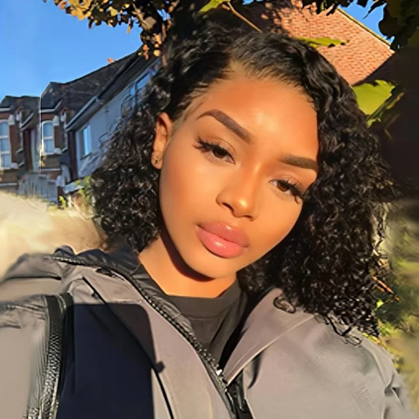 Парик Боб из натуральных волос 4x4, кружевные фронтальные глубокие вьющиеся волнистые короткие парики для женщин