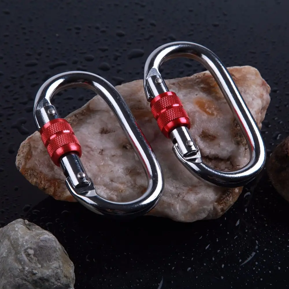 25KN High Strength Safety Auto Lock Buckle Alloy Electrophoresis Professional Carabiner Durable O-shaped Outdoor Sports Buckle
