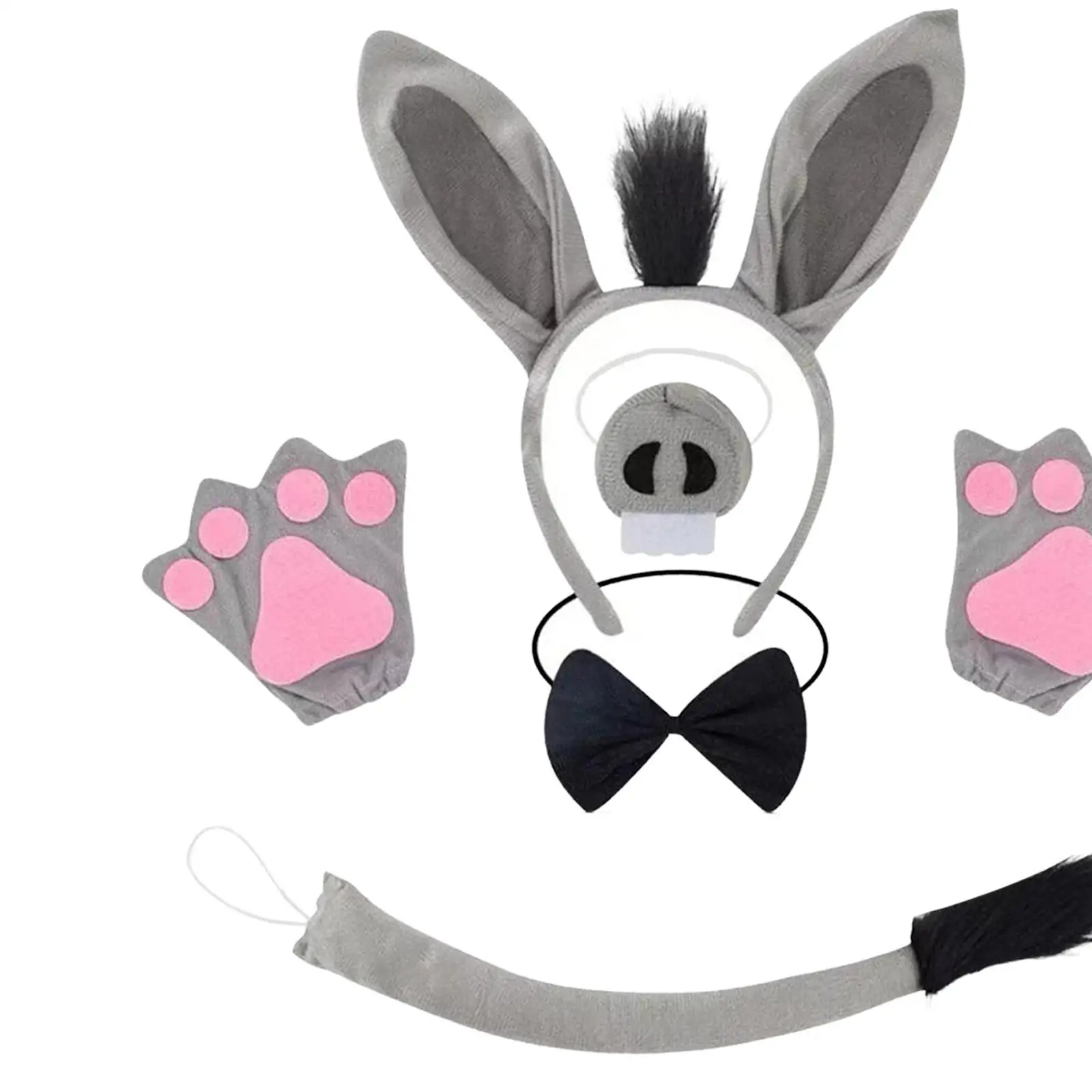 Ensemble de costumes d'âne, jeu de rôle avec nœud papillon pour les festivals, les carnavals d'Halloween