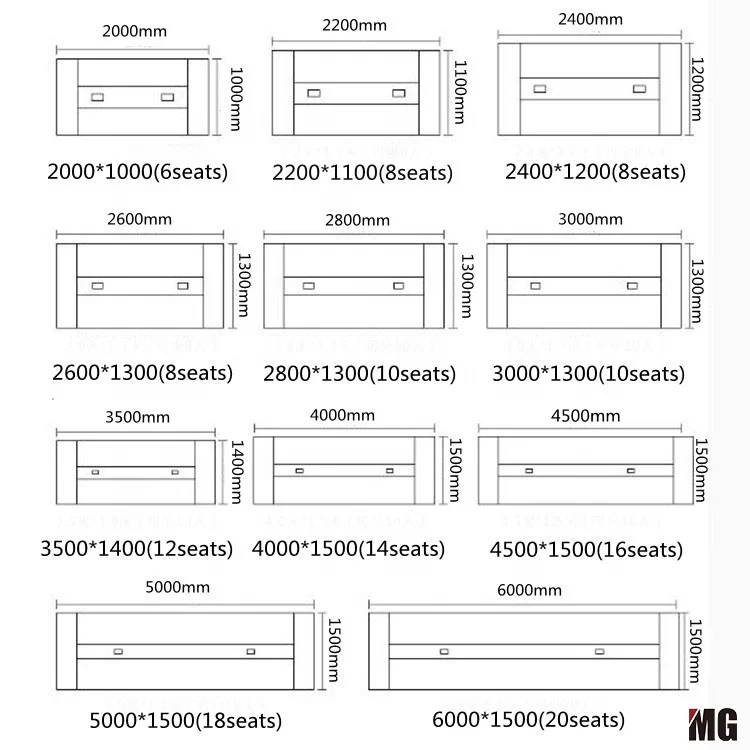 Nova chegada high end clássico executivo escritório mesa de conferência luxo móveis de escritório moderna mesa de conferência para 6