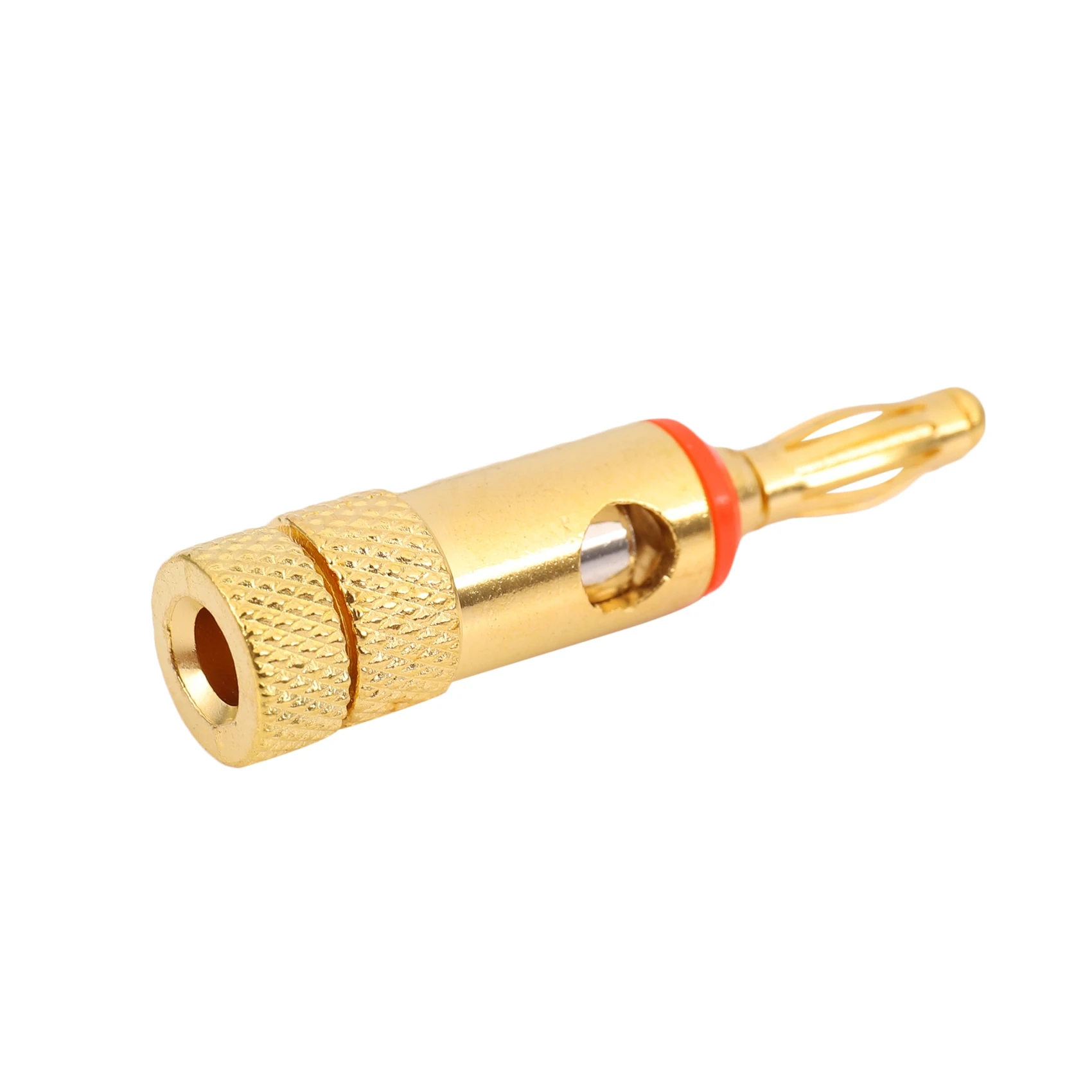 Plugues Banana Banhados a Ouro, 2 Vermelho 2 Preto 4mm, LL68-4BP1