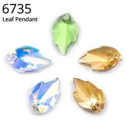(1 Piece) Original Crystals from Austria 6735 Leaf Pendant Loose Beads Rhinestone for Necklace Earrings Jewelry Making