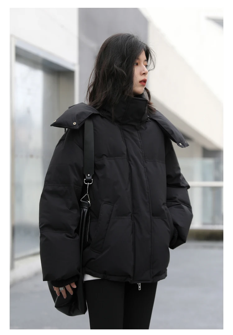 CHIC VEN Women Down Coat Solid Warm Down Jacket New 90 White Duck Down Windproof Hooded Female Overcoat Winter 2023