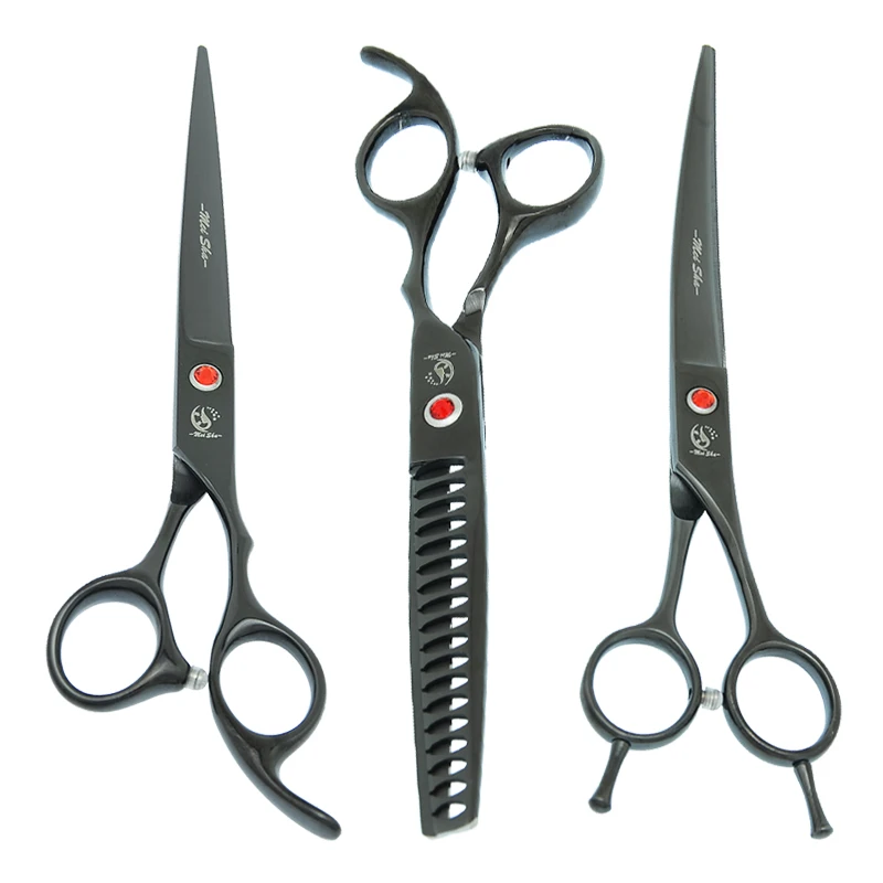 

Meisha 7 inch Professional Pet Dog Grooming Scissors Japanese Steel Animals Curved Hair Scissors Thinning Shears Clippers B0028A