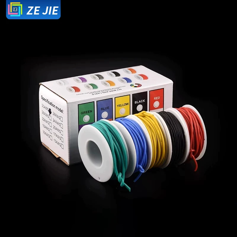 High‑Temperature OK Wire Jumper Wire, Extra‑Soft Silicone Wire 24 26 28 AWG, Oxygen‑Free Tinned Copper Conductor