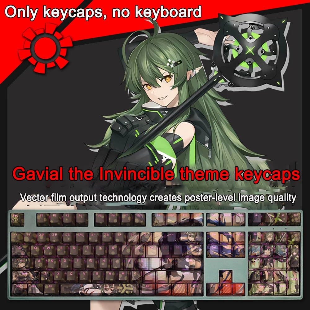 

108 Keys/set Arknights Keycaps PBT Dye Subbed Amiya W Irene Keycaps Cherry Anime Cartoon Gaming Key Caps For ANSI 61 87 104 108