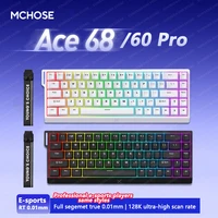 Mchose Ace68 Ace 60 Pro teclado magnético para juegos por cable 8000Hz SOCD/Rs 0,08 ms 256K velocidad de escaneo RT 0,001mm Ace60 Ace 68 teclado