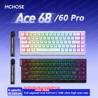 Mchose Ace68 Ace 60 Pro Wired Gaming Magnetic Keyboard 8000Hz SOCD/Rs 0.08ms 256K Scan Rate RT 0.001mm Ace60 Ace 68 Keyboard