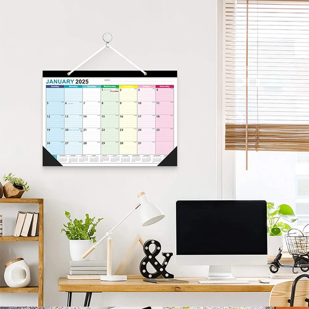 2025-2026 Wall Calendar 18 Monthly Wall Calendar from Jan.2025 - Jun.2026 Hanging Calendar Twin-Wire Binding Holiday Reminder