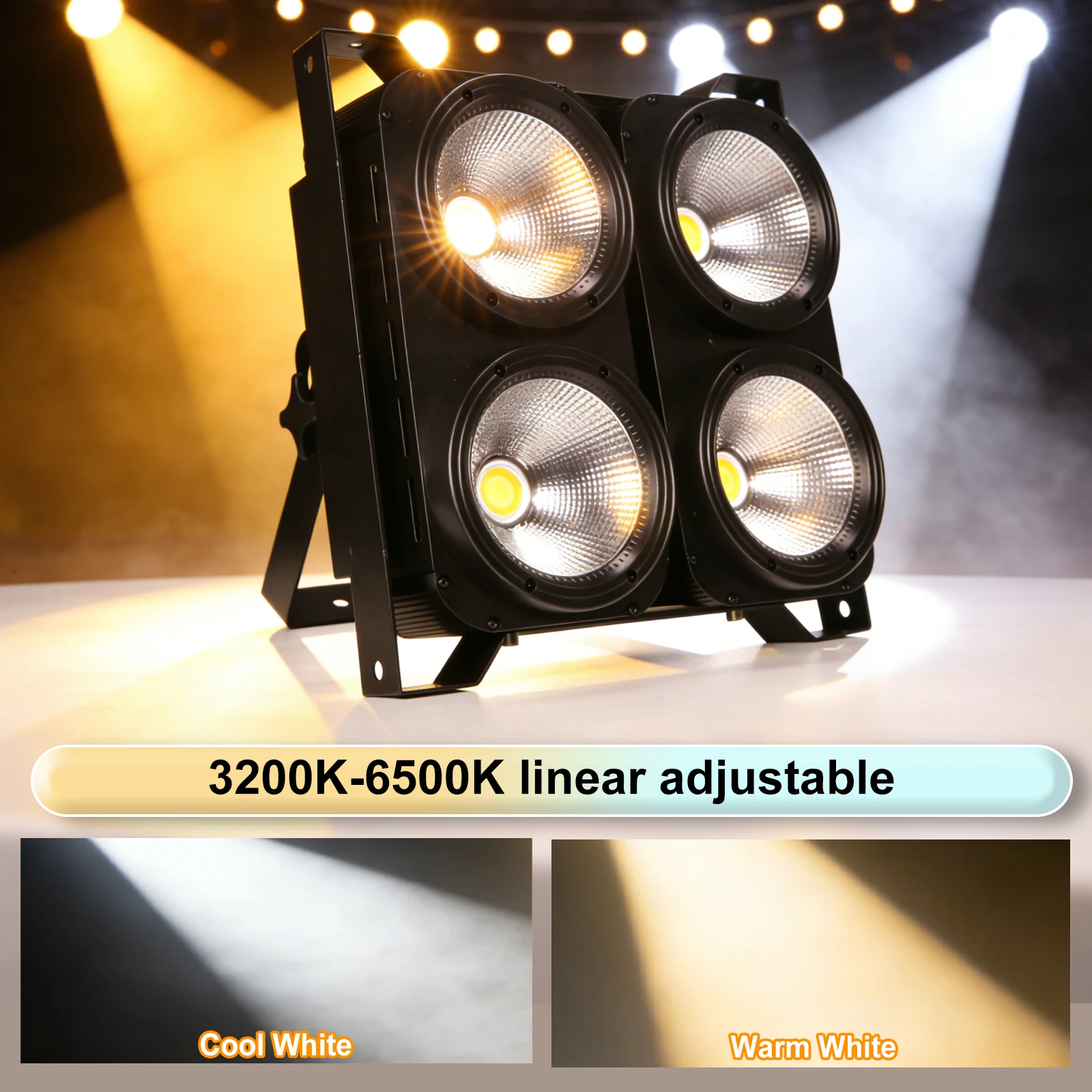 4 lamp holder 400W COB LED audience blind light, high brightness warm white/cool white DMX512 strobe light DJ disco club