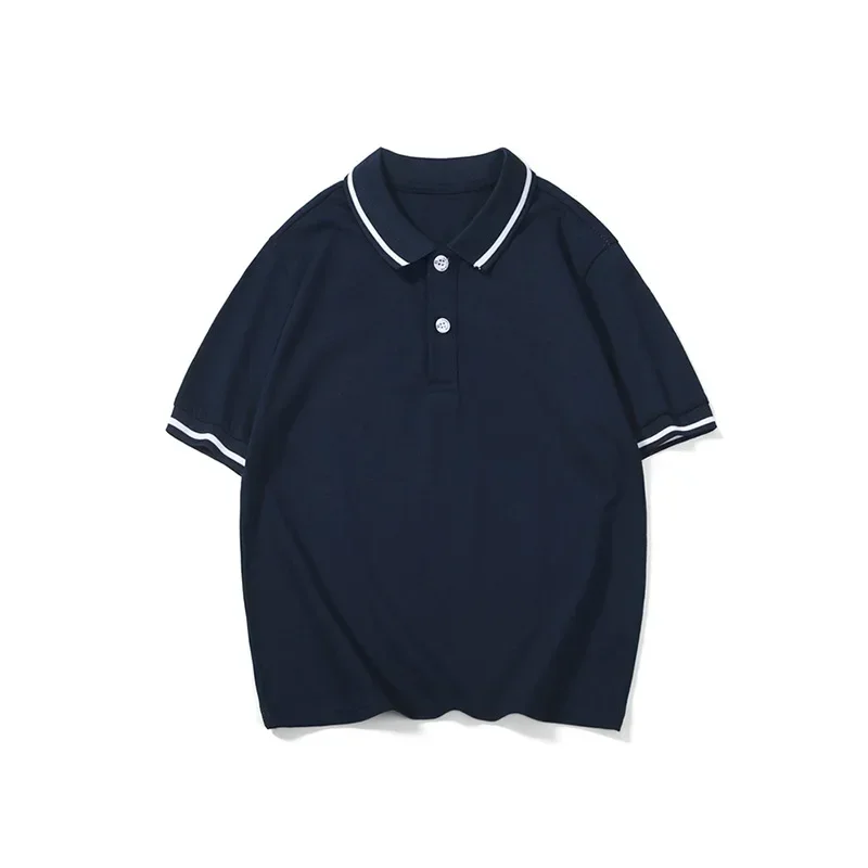 Summer new boys short-sleeved lapel T-shirt middle and large children solid color POLO shirt children short-sleeved