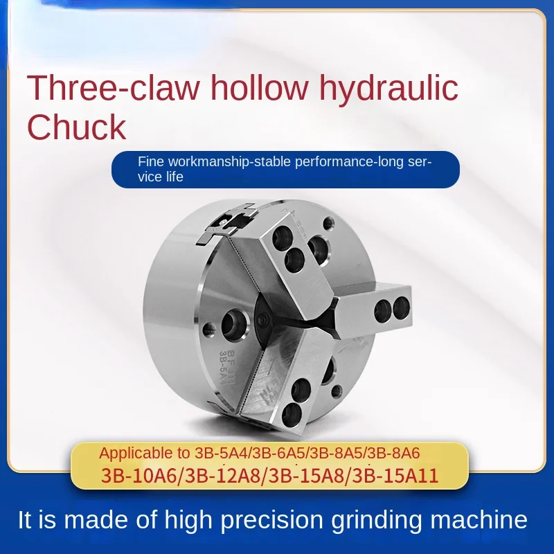 CNC Lathe Hollow Three-Jaw Chuck Hydraulic Hardening Plate Clamp Oil Pressure 6-Inch 8-Inch