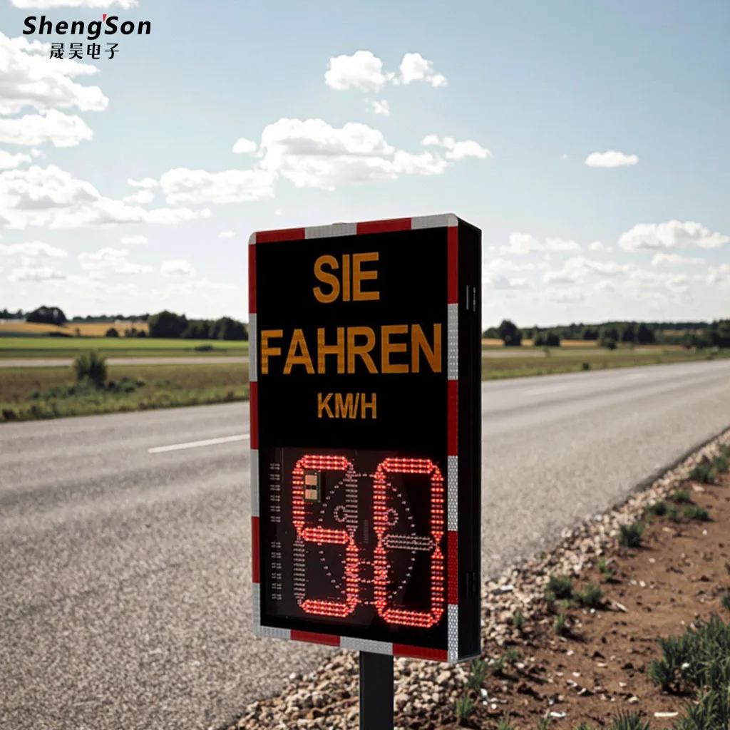 Solar LED Traffic Sign Board Safety Alert Galvanized Steel Aluminum Construction Fourth Grade Reflective Film Digital Printing