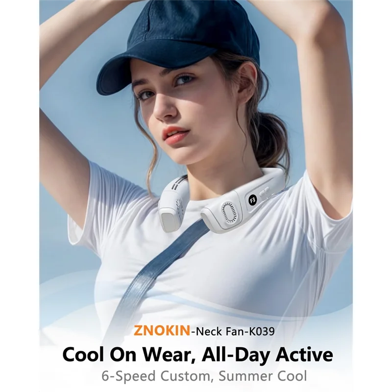 Ventola da collo con piastra di raffreddamento, ventole per condizionatore d'aria 2 in 1, funzionamento a batteria da 5200 mAh, per viaggi all'aperto/interni