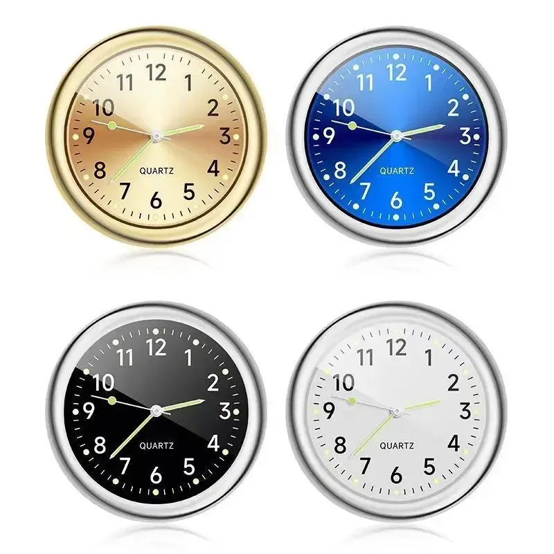 Luminous Car Clock Automobiles Internal Stick-On Watch Mechanics Quartz Clocks Auto Ornament 40mm Mini Digital Clock