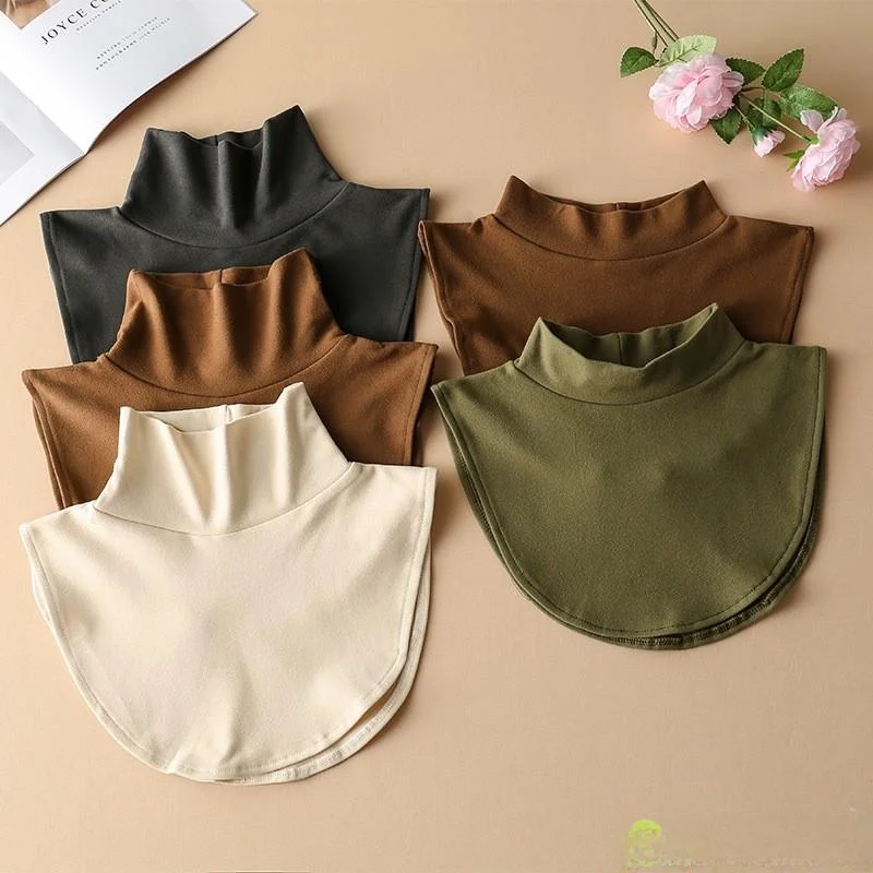 

Утепленный вязаный воротник-шарф унисекс с высоким воротом для защиты шеи от холода зимой