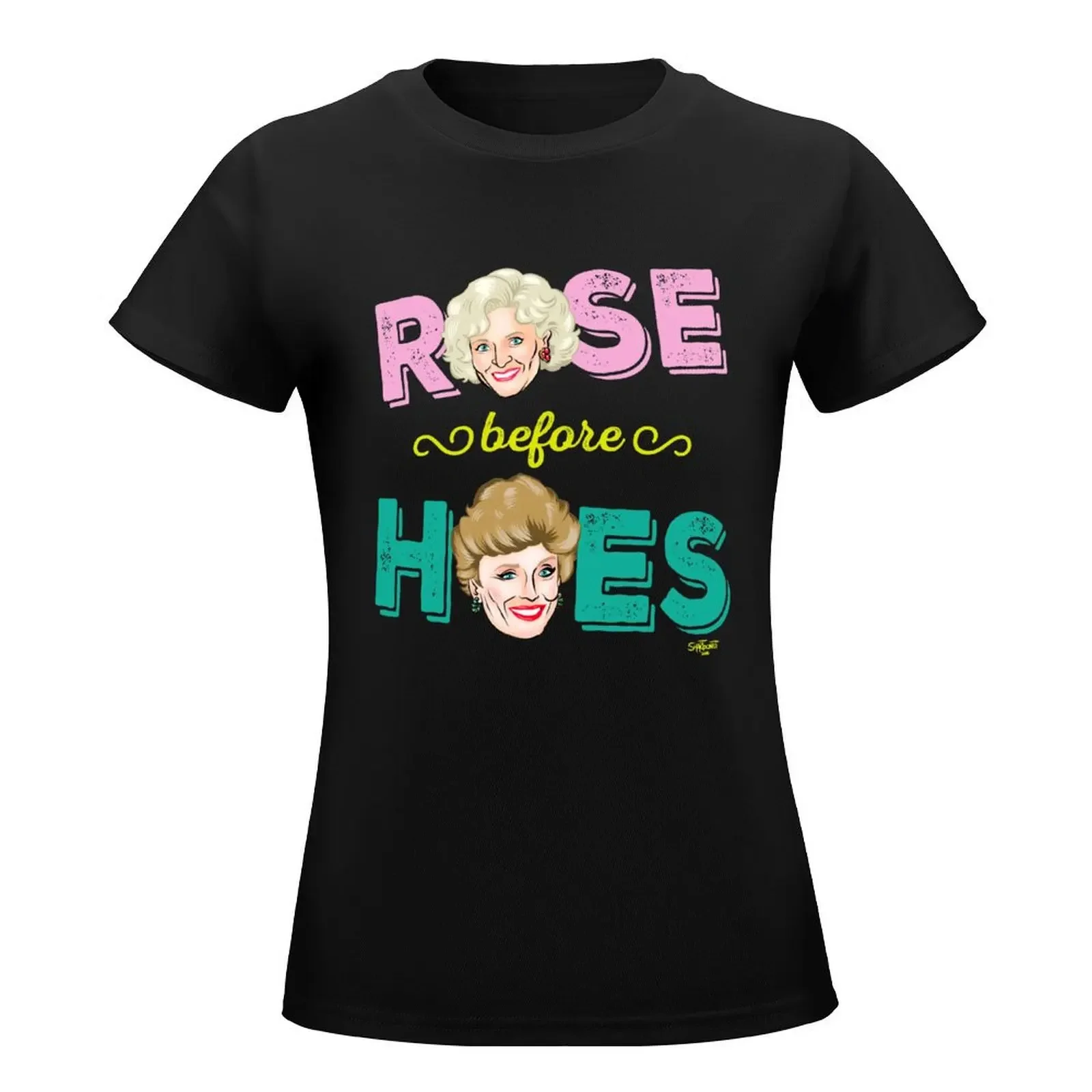 ROSE BEFORE HOES T-Shirt plus size tops Aesthetic clothing graphics shirts graphic tees tops Women