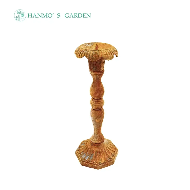 Gardens of Hanmo Cast Iron Flanged Candlesticks Vintage Style Home Decor Table Centerpiece for Wedding Party Dining Room
