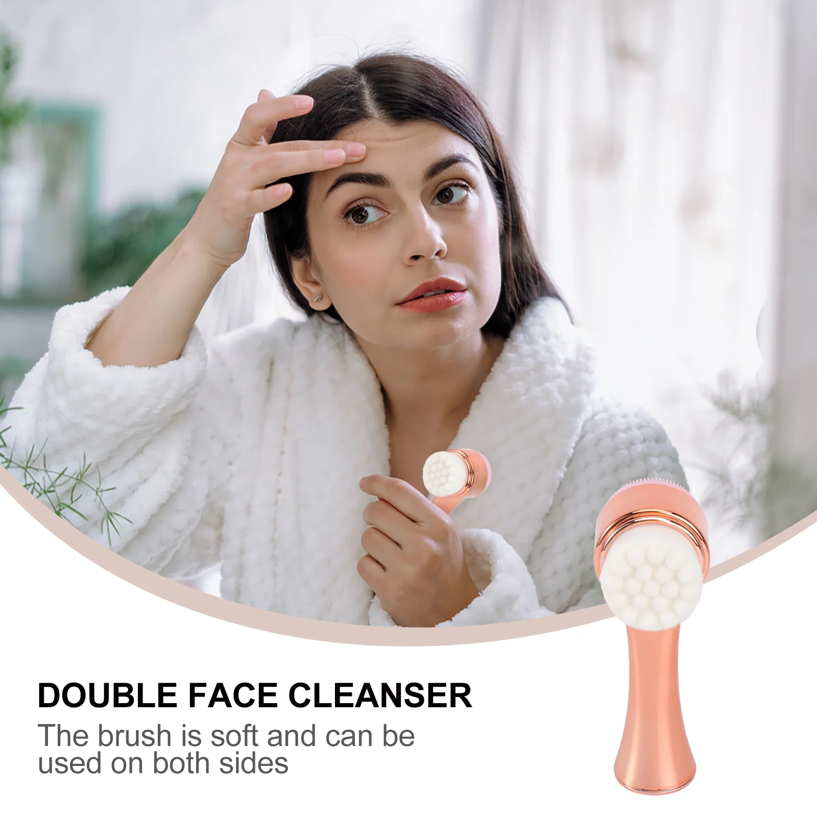 Facial Cleansing Brush Manual Skin Care Tool Gradient Double Sided Face Massage