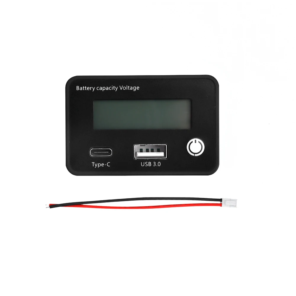 DC8-30V indicatore di capacità della batteria misurazione del litio Lron-litio/ternario con USB3.0 e Tpye-C per auto moto