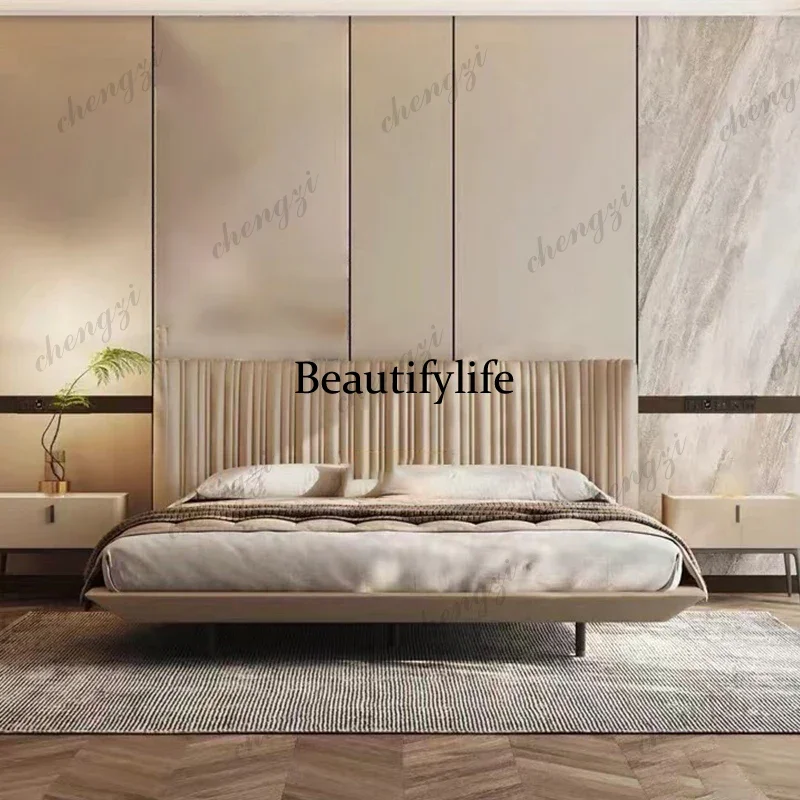 PPP Sleeping Princess Bed Italian Minimalist Leather Design Headboards Frame Bed Queen Sleeping Letto Matrimoniale Hotel Furnitu