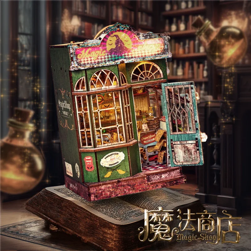 Diy Magic Bookends 3D Puzzle Book Stand Miniature Architecture Model Educational Toy Gift for Book Lovers