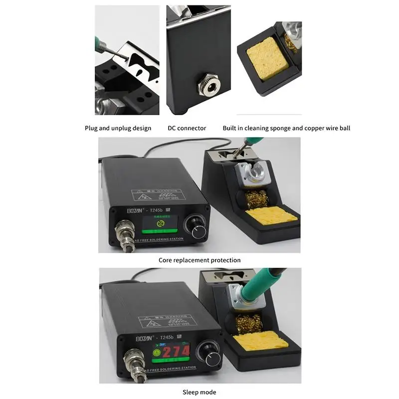 

1 Set Welding Pen Metal Support Station With Sleep Function Sponge DC Cable C210/C245/115 Soldering Iron Handle Holder Bracket