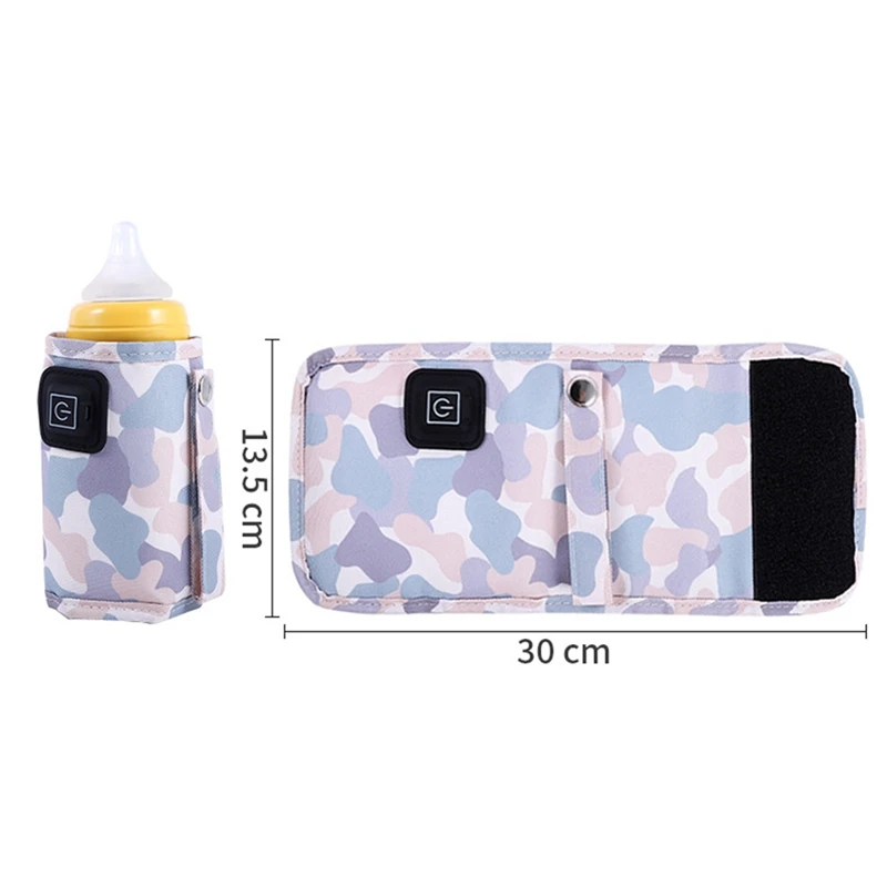 Universal USB Milk Water Warmer passeggino da viaggio borsa isolata riscaldatore portatile per biberon Camouflage-Black