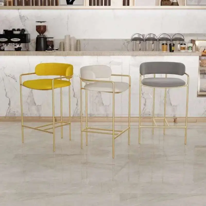 

Bar Stools Nordic Kitchen Chairs Living Room Garden Metal Comfortable Stools High Bancos Para Barra De Cocina Furnitures