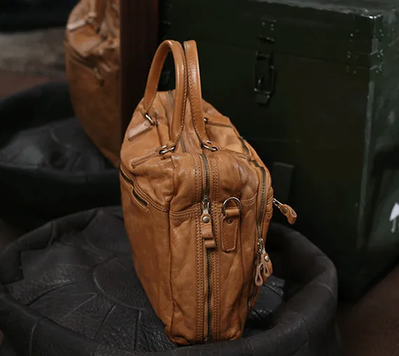 Sac à bandoulière en cuir véritable pour hommes, étuis à bombes de luxe, sacs à main pour ordinateur portable 14-15.6 pouces, initié, sacs de fichiers informatiques portables, 2024